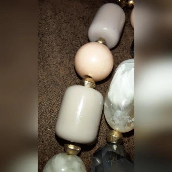 Loft Gemstone multistrand necklace signed crackle quartz faceted crystal beaded - Picture 11 of 15